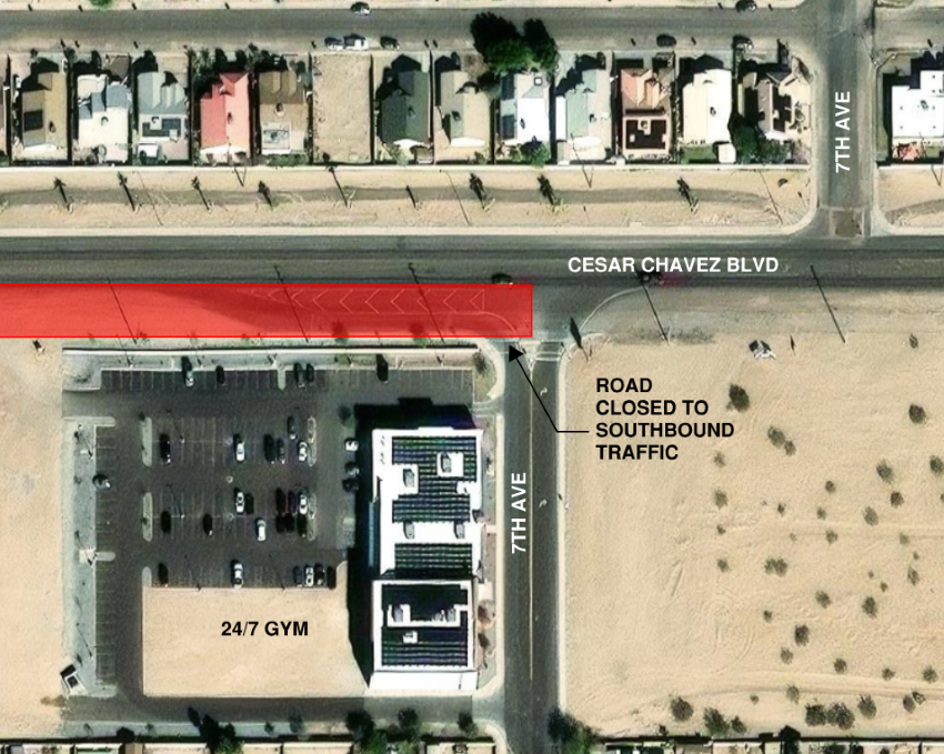 Lane Restriction - Cesar Chavez Boulevard and 7th Avenue
